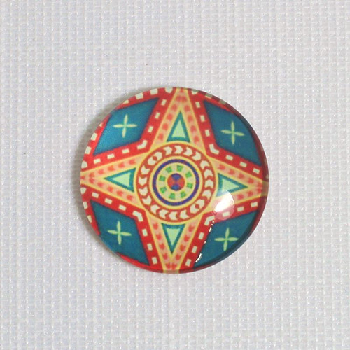 Čočka kulatá prům.8mm-barevná hvězda (za 1ks)