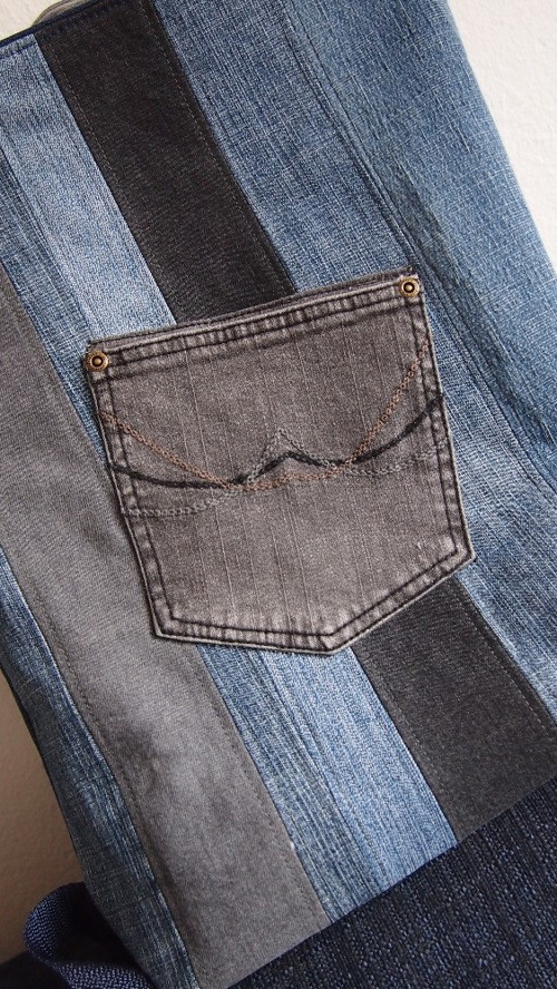 Jeans batoh s kapsou — foto 1