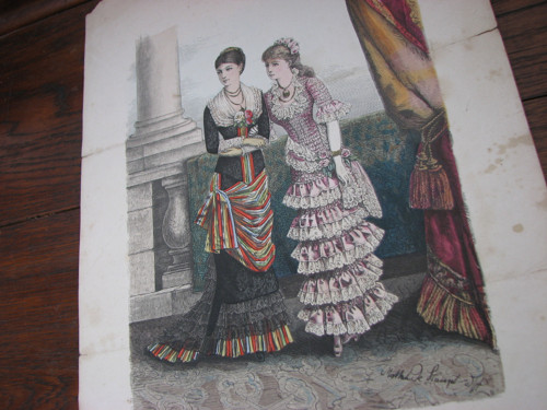 Módní svět...ručně kolorovaná litografie 1881