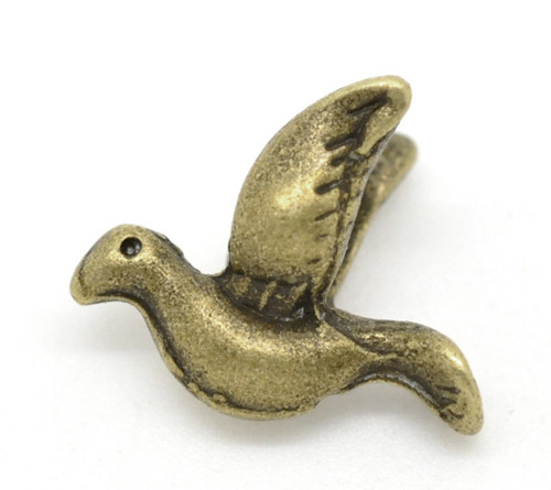 Ptáček mezikorálek/ ant.bronz/ 14x12mm