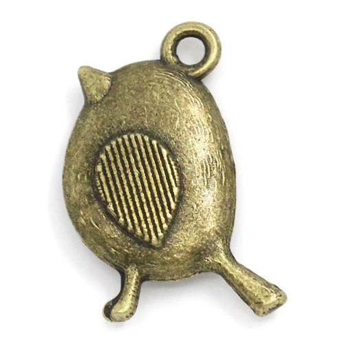 Ptáček TWITÍK 2D/ant.bronz/ 20x17mm — foto 1