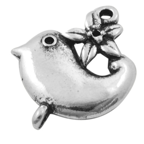 Konektor ptáček/ ant.stříbro/ 22x18mm