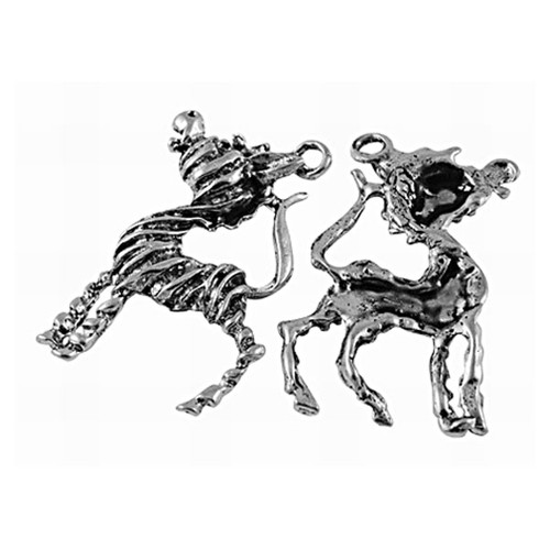 Zebra/ ant.stříbro/ 40x30 mm/ 1ks — foto 1