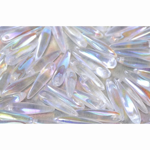 České skleněné "jazýčky" 5x16mm - duhové (20ks)