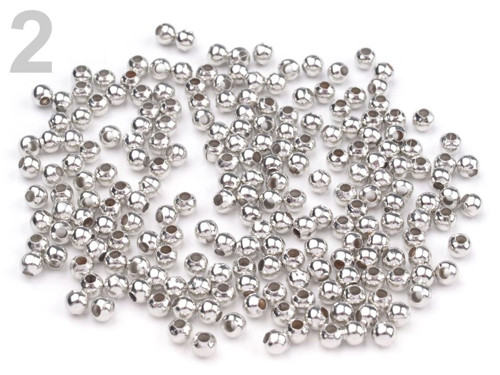 Kovové korálky Ø3 mm (20g) - platina