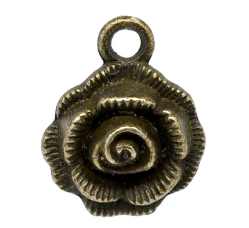 Růže antik/ ant.bronz/ 17x14mm