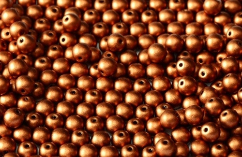 České korálky 4mm - měděná (100ks)