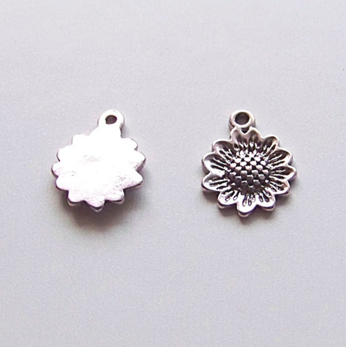 Květ slunečnice/ ant.stříbro/ 16x12mm