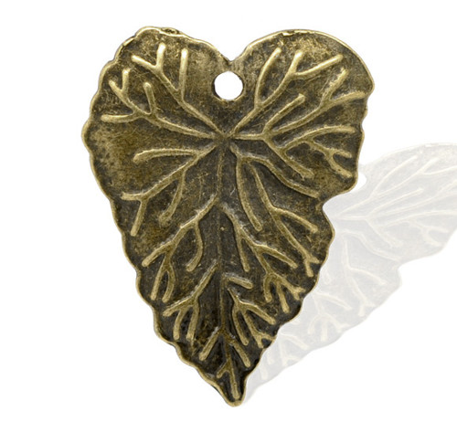 List žilkový/ ant.bronz/ 34x25mm/ 1ks