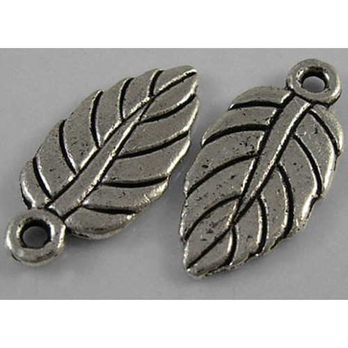 List MINI tlustší/ ant.stříbro/ 19x9mm