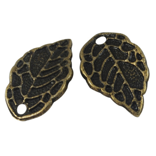 List MINI č.1 / ant.bronz/ 16x9mm/ 10ks