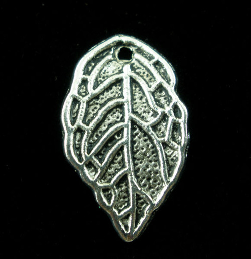 List MINI č.1/ ant.stříbro/ 16x9mm/ 10ks
