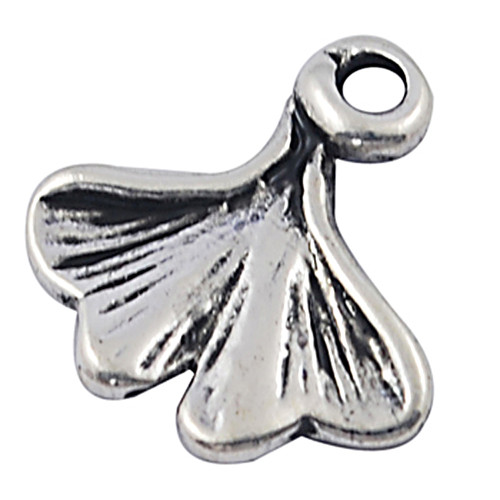 List gingko / ant. stříbro/ 13x13mm/ 6ks — foto 1