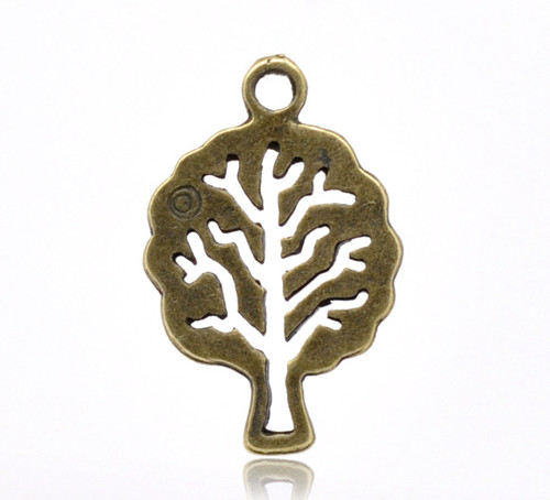 Přívěšek obrysový strom/ ant.bronz/ 21x14mm