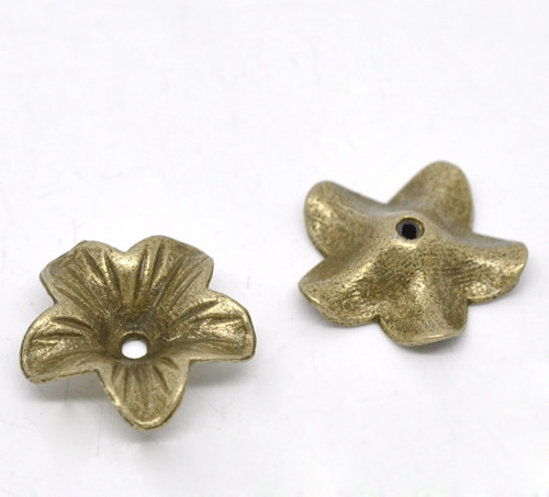 Kaplík (korálek) květinka/ ant.bronz/ 18mm