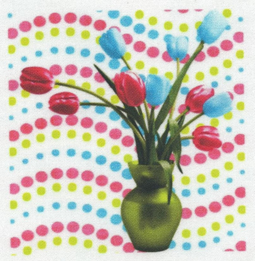 Bavlněná látka - panel 9,5 x 9,5 cm