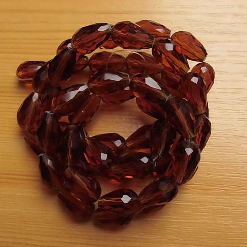 Broušené korálky - kapka - 15x10 mm - 5 ks