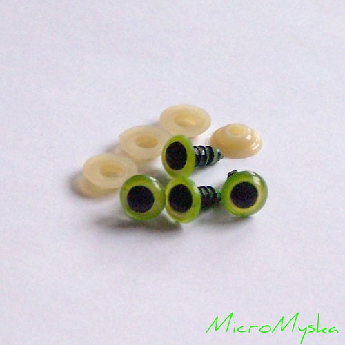 Bezpečnostní oči - zelené, 9 mm — foto 1