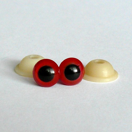 Bezpečnostní oči - červené, 9 mm — foto 1