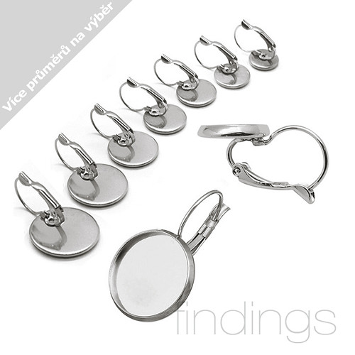 Visací zaklapávací / Platina / 1 pár / 8mm