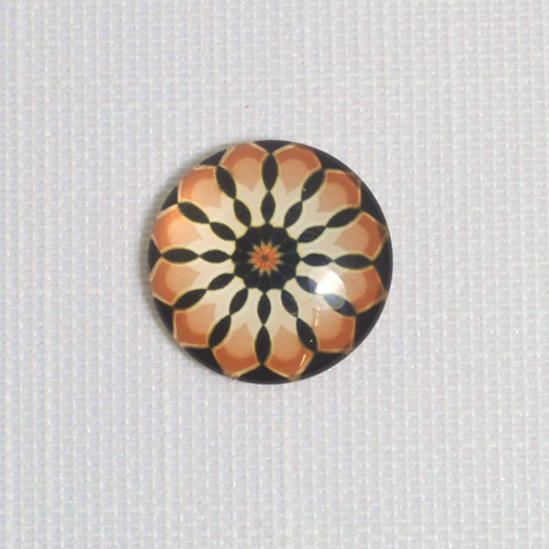 Čočka kulatá pr.18mm - hnědá květina (za 1ks)