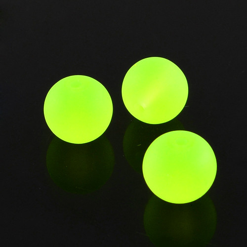 Korálky sklo Frosted pr.6mm (50ks) - neon žlutá