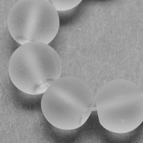 Korálky sklo Frosted pr.4mm (100ks) - bílá