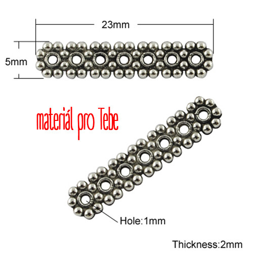Mezidíl čtverec 7 dírek - 23mm - 10ks