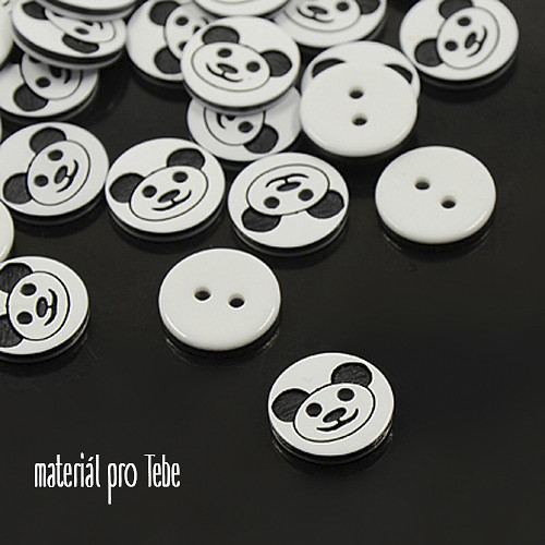 Panda knoflík z plastu - 1 ks