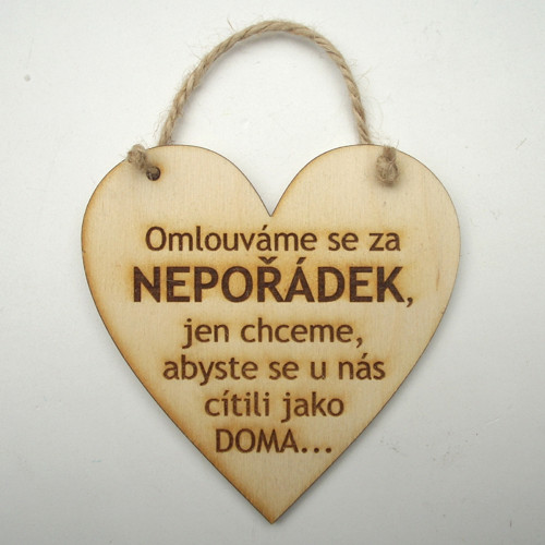 DÁRKOVÉ SRDÍČKO S06 "Omlouváme se za nepořádek..."