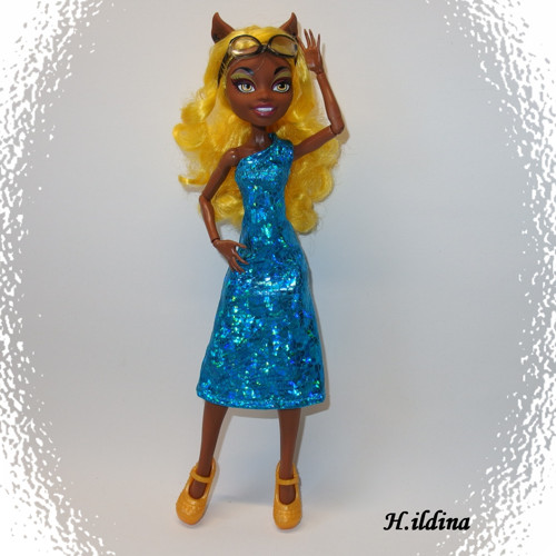 Modré šatičky „AURORA" pro MONSTER HIGH — foto 1