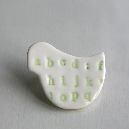 Messinger Applegreen (porcelánová brož) — foto 1