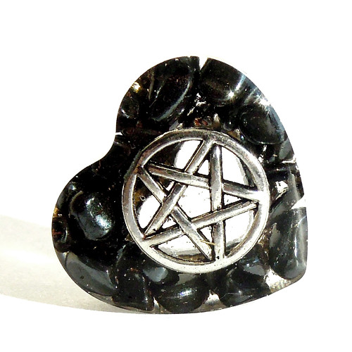 Orgonitová hmatka - Pentagram s hematitem — foto 1