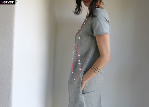 Šaty šedé - minimalistické (XL) — foto 1