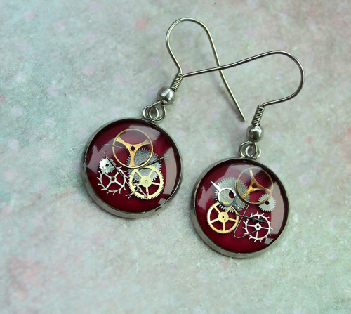 Earings /burgundy/ — foto 1