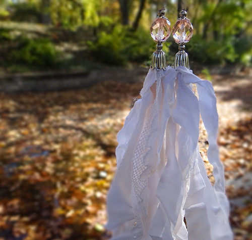 Boho silk VII - hedvábné náušnice — foto 1