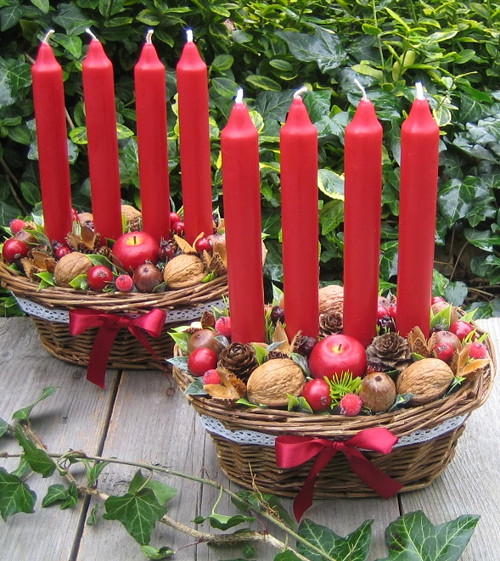 Adventní košíčky v červené — foto 1