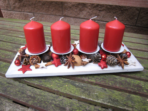 Adventní svícen - červený... — foto 1