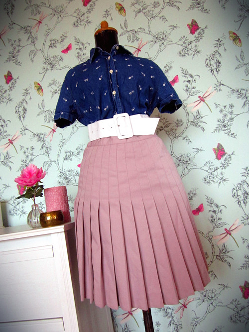 Sukně powder pink plisé — foto 1