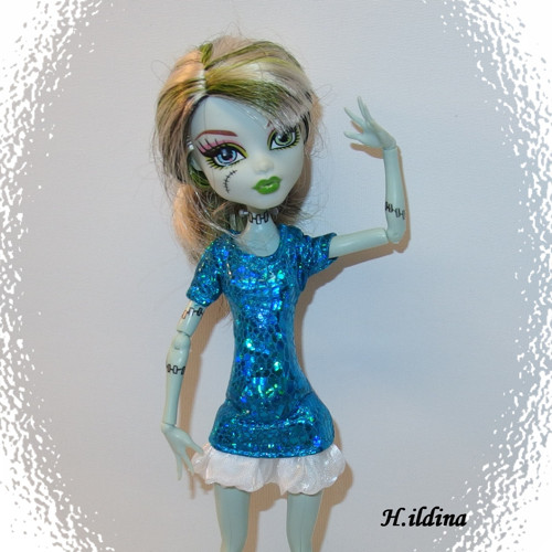 Modré mini šatičky AURÉIE pro panenky MONSTER HIGH — foto 1