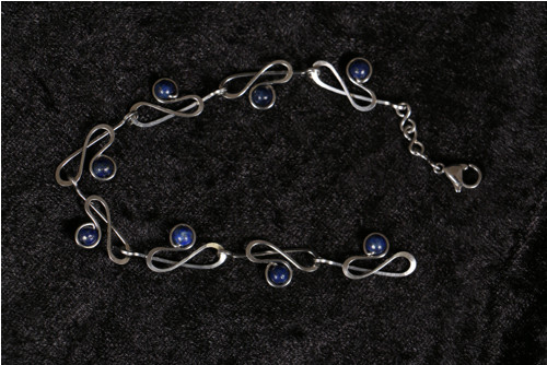 Náramek z chirurgické oceli + lapis lazuli