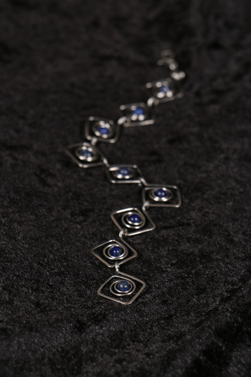 Náramek z chirurgické oceli + lapis lazuli
