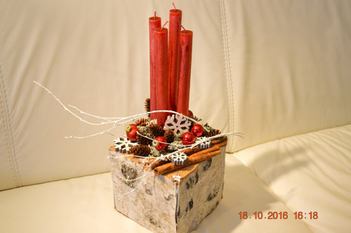 Adventní svícen bříza červená — foto 1