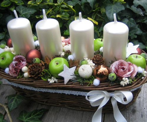 Adventní košíček se zelenými jablíčky — foto 1