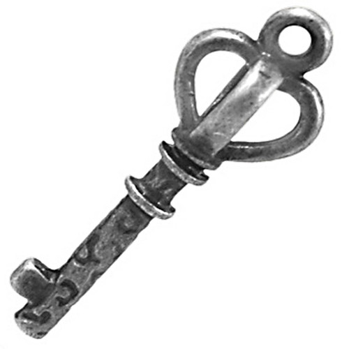 Přívěšek antický klíč/ ant.stříbro/ 27x9mm
