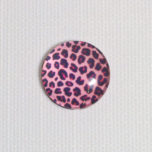 Čočka kulatá pr.8mm - vzor růžový gepard (za 1ks)