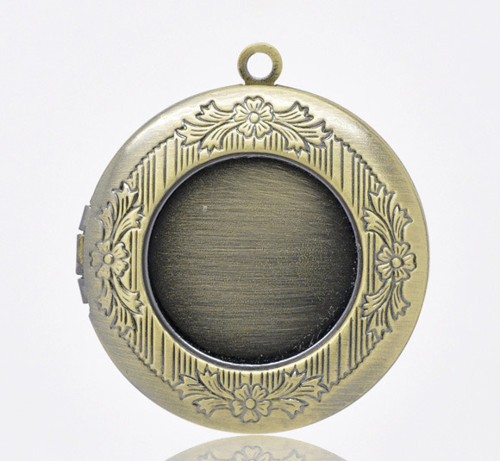 Medailonek (lůžko) otvírací/ ant.bronz/ 32mm/ 1ks
