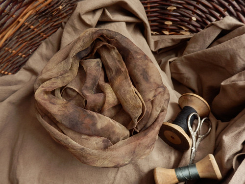 Hedvábný šál S02 - eco print — foto 1