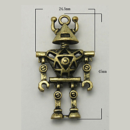 Přívěšek robot triangl 3D/ant.bronz /46x25mm