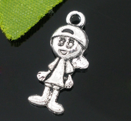 Přívěsek kluk/ ant.stříbro/ 18x8mm/ 2ks